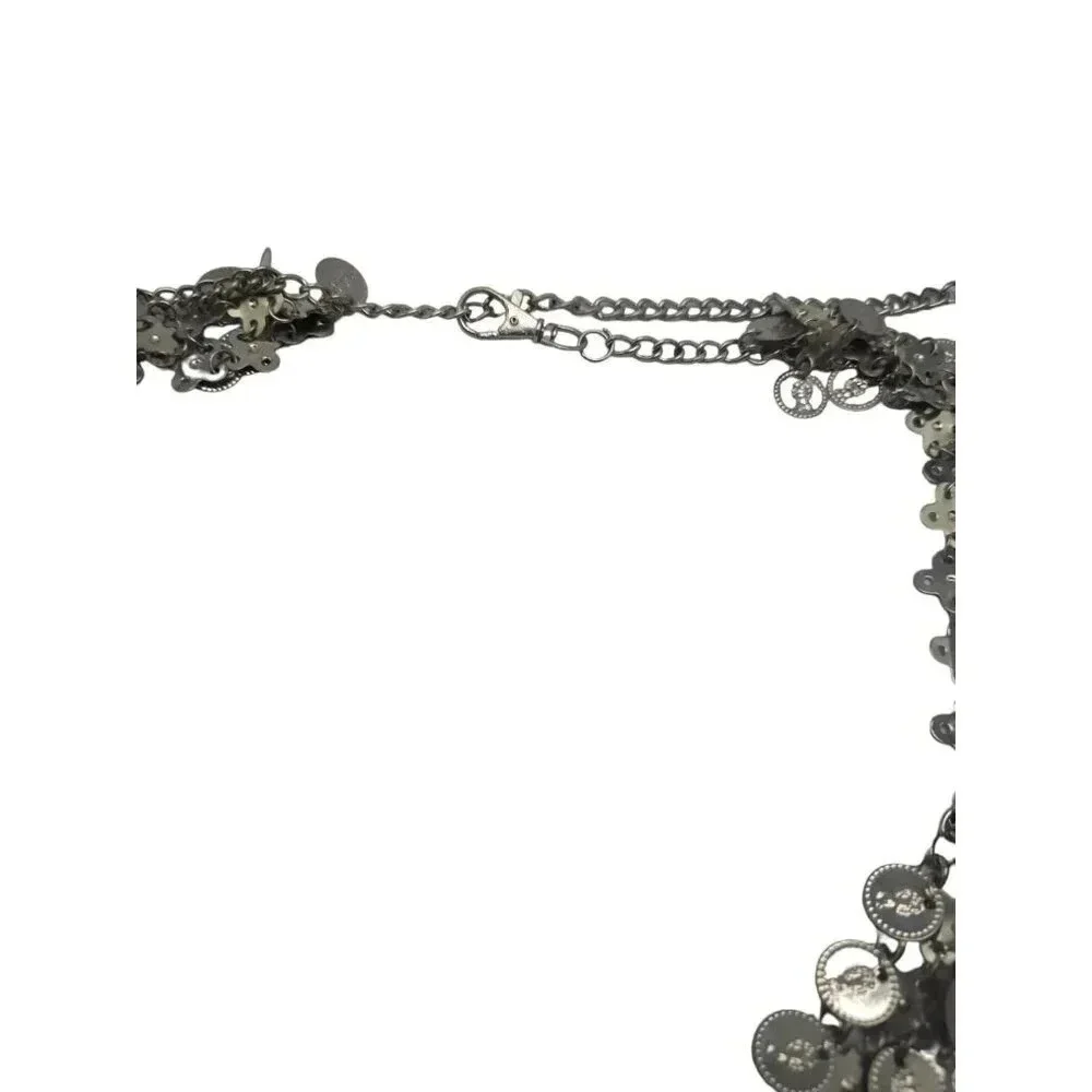 Belly Dancer Coin Belt Silver Tone Adjustable Vintage 44
